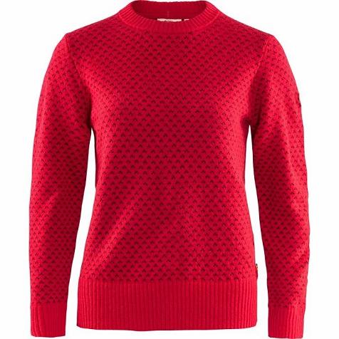 Fjällräven Women Övik Sweater Red PH115794 Philippines